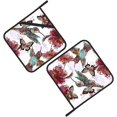 thumbnail image 3 of SKQIT Hibiscus Flower Hummingbird Butterfly Print Pot Holders Set of 2, Kitchen Heat Resistant Potholder for Microwave Cooking Baking Oven End Dishes and BBQ, 3 of 8