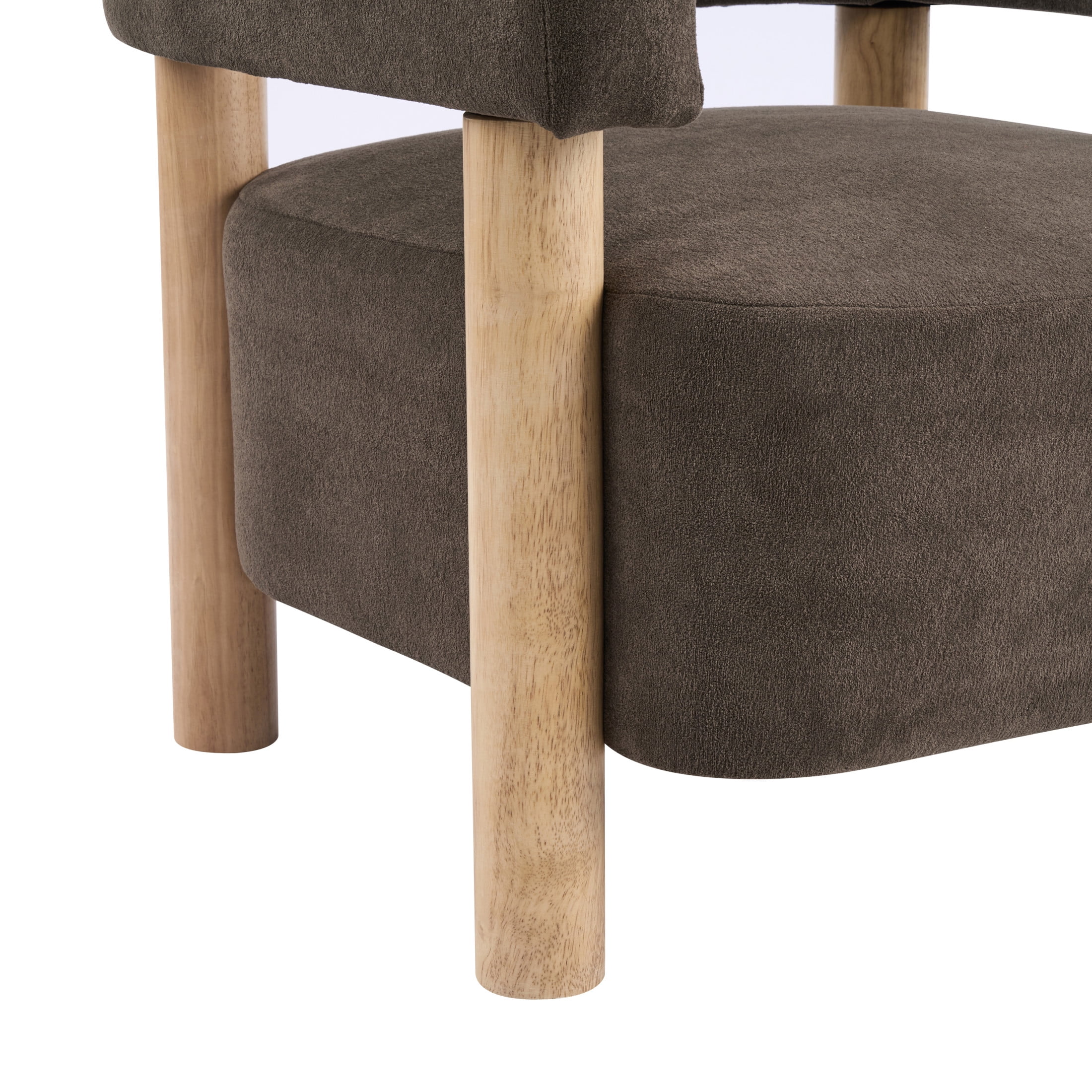 Christopher Knight Home Modern Boucle Upholstered Accent Chair, Lounge Chair with Solid Wood Legs, Dark Brown