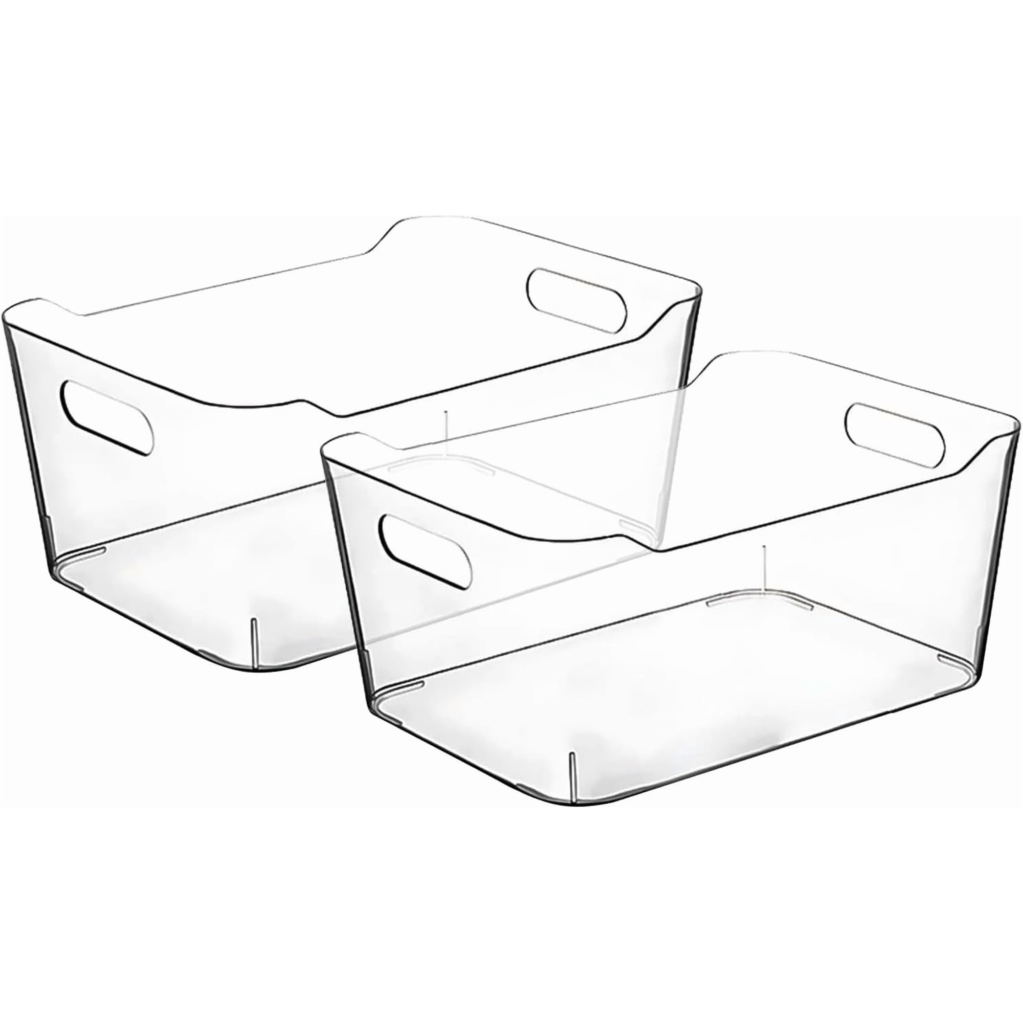 Clear Plastic Storage Bins for Kitchen or Pantry Organization Freezer and Fridge Organizer Containers for Refrigerator Closet and Cabinet Storage