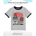 thumbnail image 2 of Disney Pixar Cars Lightning McQueen Toddler Outfit for Boys, 2PC T-Shirt & Fleece Shorts Set (Heather Grey, 7), 2 of 5