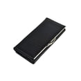 thumbnail image 2 of Piel Genuina Cartera Mujer Largo Lujo Patrón De Color Negro Diseño De La Tela Rayas, 2 of 4