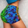 thumbnail image 4 of Wukai Multicolored Butterflies Print Pack Biker Shorts for Women Yoga Workout Gym Running Scrunch Active Shorts-, 4 of 8