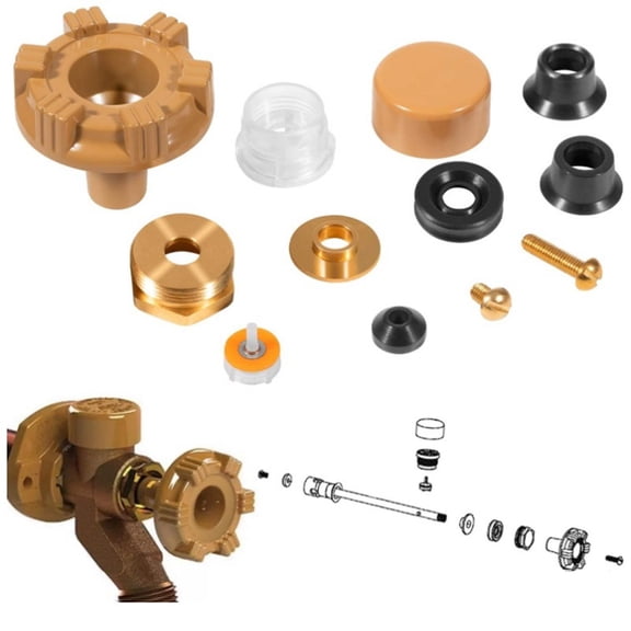 JIAHAOO Model 17 Outside Faucet Repair Kit For Leakage Flow Issues RK-17MH Metal Handle No Rod Included DIY Friendly Part