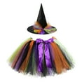 thumbnail image 2 of Bmisegm Halloween for Kids Girls Layered Mesh Tutu Cosplay Skirt with Witch Hat Skirts for Girls 5-8 Years, 2 of 6