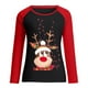 thumbnail image 3 of Pntutb Mujeres Casual Navidad Impresión Raglan Manga Larga Camisas Blusa tops Pntutb Pntutb-2170, 3 of 4