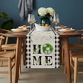 thumbnail image 2 of Rustic Home Table Runner - 60 Inch Long, Kitchen Dining Table Runner Dresser Scarves, Eucalyptus Leaves Floral Beige Buffalo Plaid Farmhouse Decor for Coffee Tables Wedding Party Banquet, 2 of 8