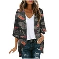 thumbnail image 2 of Aloohaidyvio Cardigan Sweaters for Women,Women's Floral Chiffon Kimono Cardigans Loose Beach Cover Up Half Sleeve Tops, 2 of 5