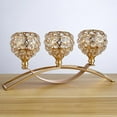thumbnail image 3 of CUITING Crystal Candle Holder 3 Candelabra  Table Centerpiece Wedding Buffet Table Ornaments   Golden, 3 of 8