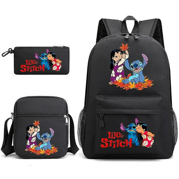 3pcs Stitch Backpack Cartoon Schoolbag Messenger Bag Pencil Box Case Laptop Travel Bag Mochila Back To School Gifts