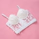 thumbnail image 2 of Gibobby Corsé exterior de chaleco pequeño con diseño de de encaje a la moda Sexy para mujer(Blanco,CH), 2 of 4