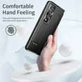 thumbnail image 7 of SaniMore for Samsung Galaxy Z Fold 4 7.6" Folding Magnetic Hinge Protection Case with Tempered Glass Film, Rugged PC Cover with Wireless Charging & Kickstand Full Body Protective Shell, Black, 7 of 7