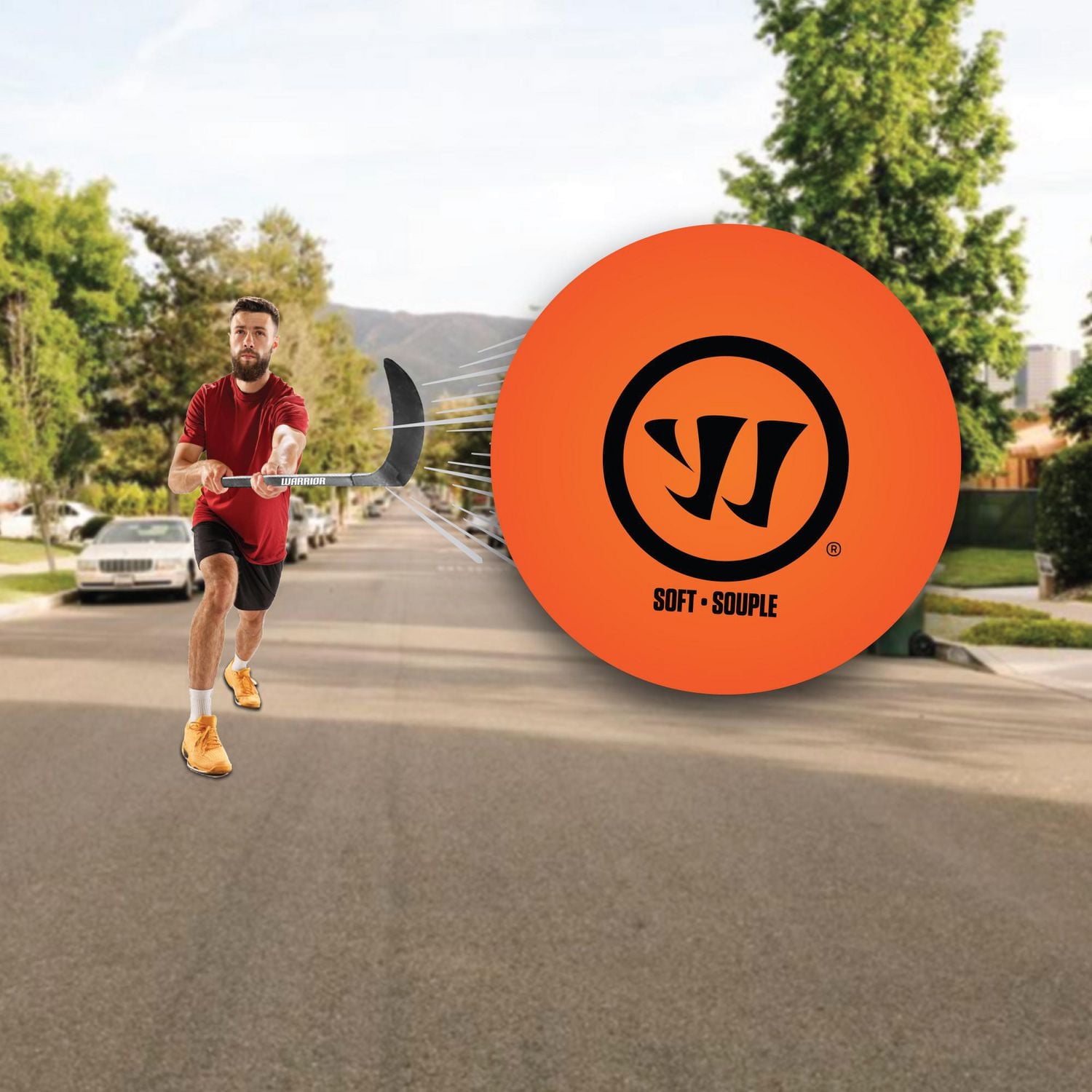 Warrior Street Hockey Balls - 3 Pack - Soft - Orange, Low Bounce Tech