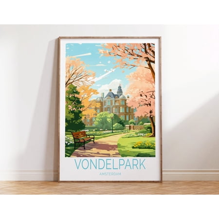 Vondelpark Amsterdam Netherlands Nature Wall Art, Unframed Paper Print Size 8x12