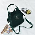 thumbnail image 2 of Women's Mini Canvas Bucket Bag Casual Letter Patch Crossbody Tote With Adjustable Strap Cute Portable Bucket Bags Square Handbag Everyday Bag Mini Travel Shoulder Bag, 2 of 3