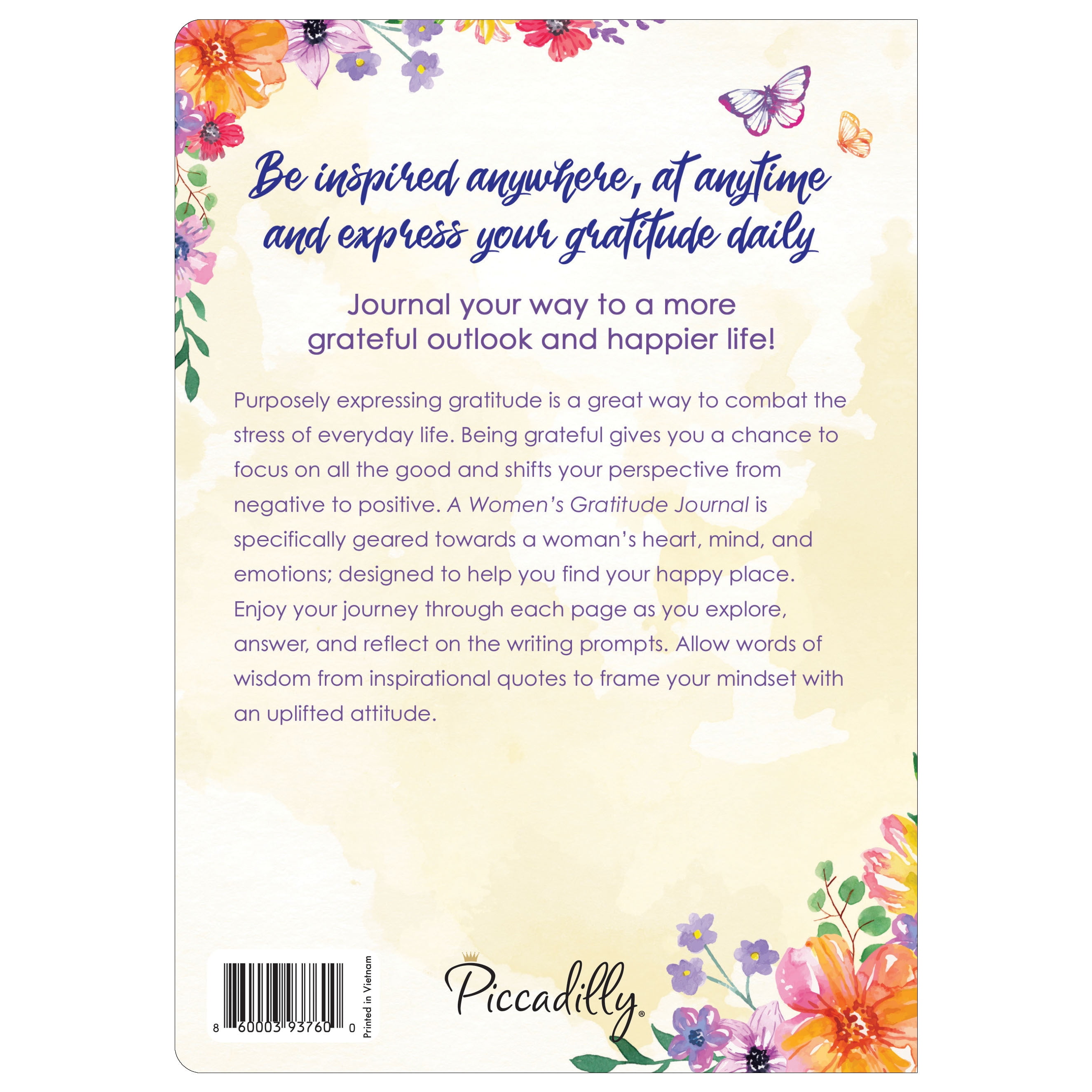 Women's Personal Gratitude Journal Inspirational Quotes Writing Prompt  Happiness