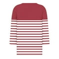thumbnail image 4 of cfhntfmh 3/4 Length Sleeve Womens Tops V Neck Casual Striped Shirts Trendy Blouses Summer Basic Tee Loose Fit Soft Blouse, 4 of 6