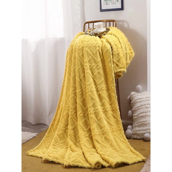 kchsji 70*100cm Super Soft Warm Solid Warm Micro Plush Fleece Blanket Throw Rug Sofa Bedding Yellow