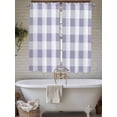thumbnail image 6 of Purple White Buffalo Check Bedroom Curtains 63 Inches length, Farmhouse Plaid Modern Geometric Window Treatment Curtain Drapes, Rod Pocket Curtain Panels for Living Room Kitchen, 42"x63", 2 Panels, 6 of 7