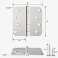 thumbnail image 6 of 3 Pack Rounded Door Hinges 4 Inch with 5/8" Radius Corner, Satin Nickel Exterior & Interior Door Hinge for Entryway, Patio, Playhouse and More, 6 of 7