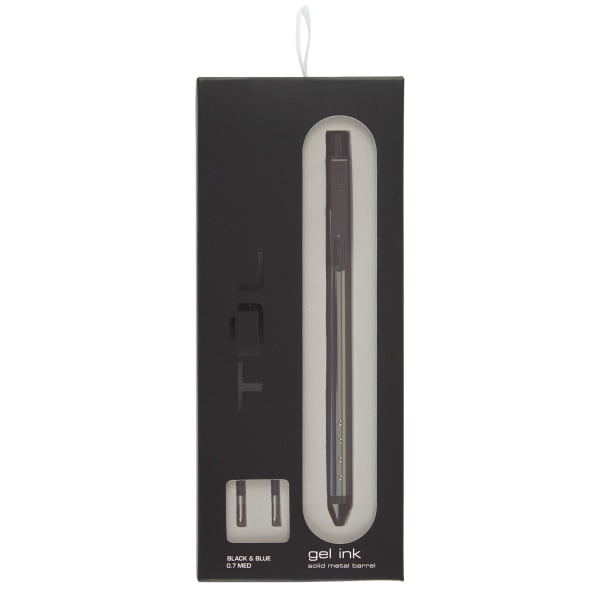 TUL® Fine Writing Solid Metal Barrel Retractable Gel Pen With 2 Refills