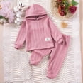 thumbnail image 4 of snilers Baby Girl Clothes Casual Loose Long Sleeve Hoodie and Jogger Pants Sweatsuits 2 Piece Outfit Fashion Solid Texture Jogger Sets Fall Outfits 5 Years, 4 of 9