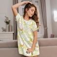 thumbnail image 6 of Salouo Lemon Potatoes Print Short Sleeve Sleepshirt for Womens Comfy Nightgown Scoopneck Cute Nightdress Ruffle -X-Large, 6 of 7