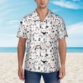 thumbnail image 4 of Daiia Cute Cat Hawaiian Shirt for Men Gentle Cotton Regular Short Sleeve Casual-Large, 4 of 9