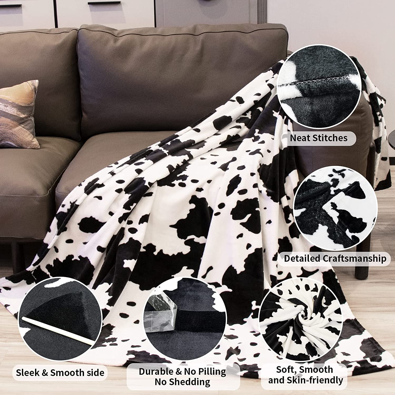 Walmart cow best sale print blanket