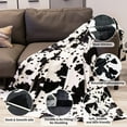 thumbnail image 4 of Fleece Black Cow Print Throw Blankets Soft Flannel Cozy Cow Blankets for Adults, Lightweight Fuzzy Cow Print Blanket for Couch Sofa Bed Office Warm Plush Cow Blankets for All Season (50×60in), 4 of 6