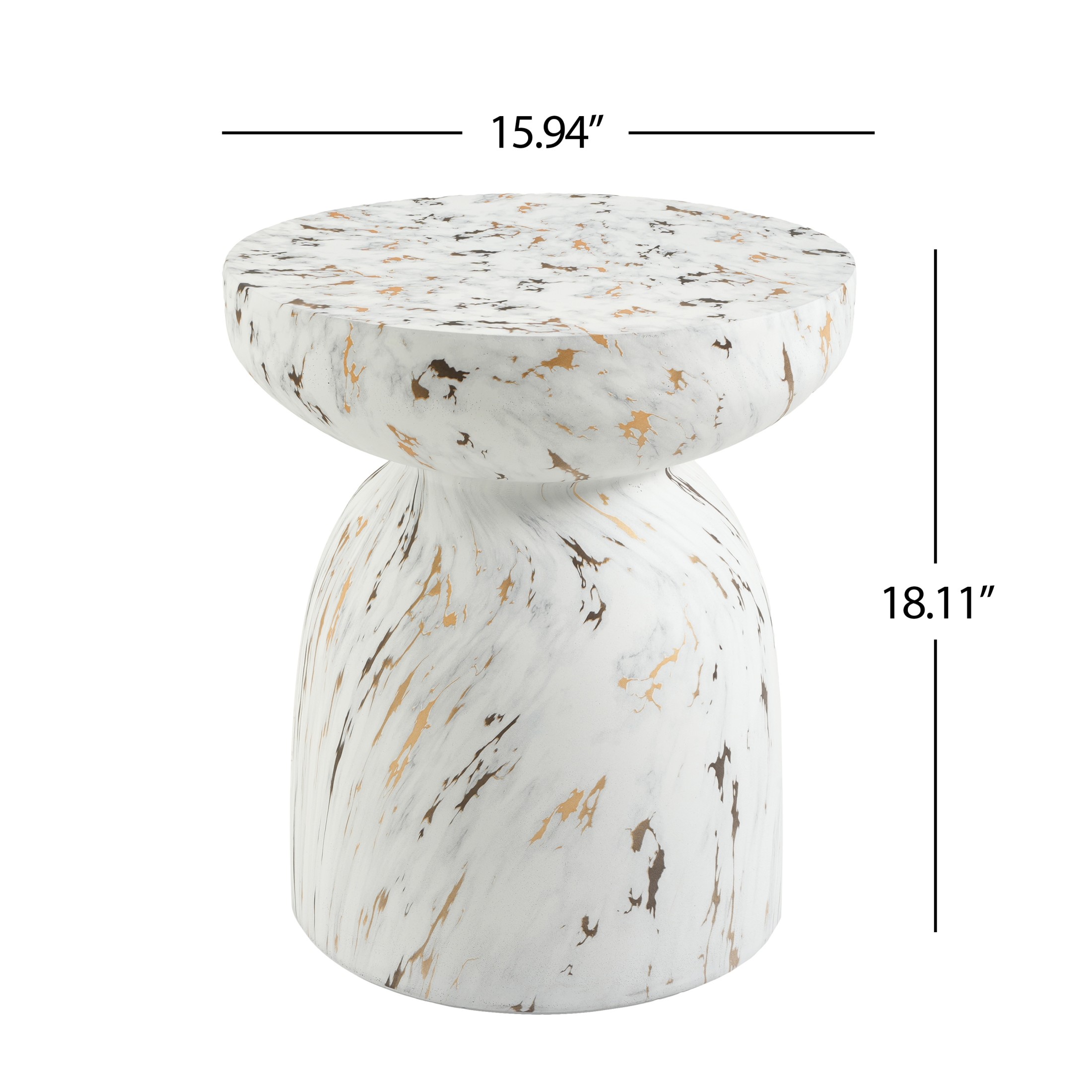 Christopher Knight Home Lightweight MGO Accent Side Table with Hourglass Silhouette, Alabaster