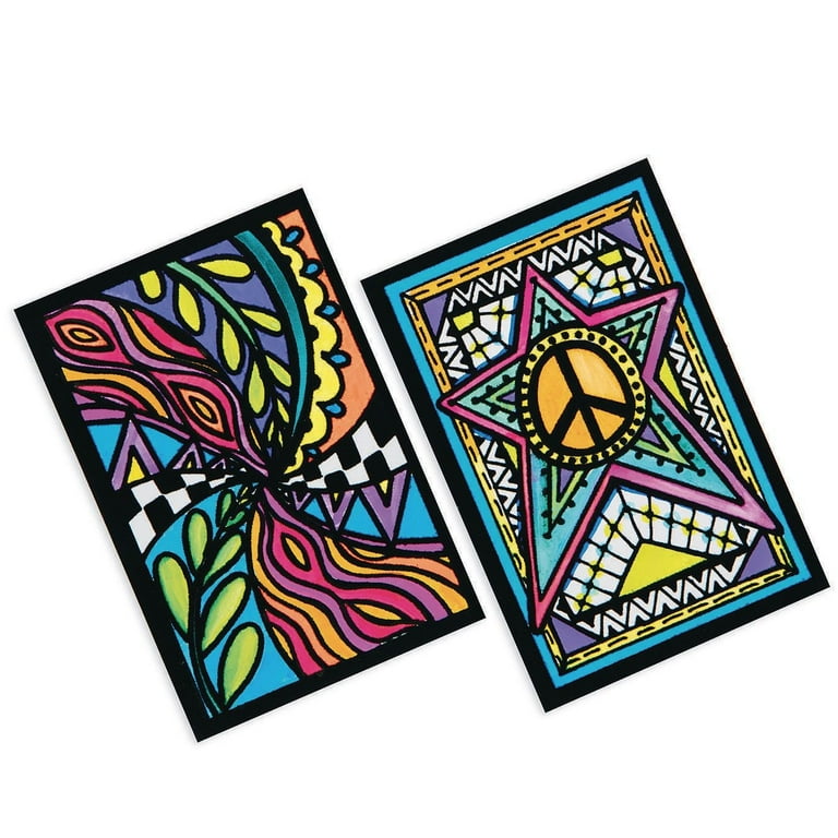 S&S Worldwide Velvet Art To Go! 2 Spiral Bound Coloring Books w