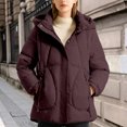 thumbnail image 2 of Winter Coats for Women Stylish Winter Jacket Short Coat With Hood Warm Quilted Outerwear Lightweight Windproof Thermal Insulation For Cold Weather Winter Jackets for Women, 2 of 5