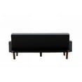thumbnail image 6 of 75" Convertible Sleeper Sofa with 3 Adjustable Positions, Linen Fabric Futon Sofa Bed with 5 Support Legs and Tufted Buttons, Modern Loveseat Couch for Living Room Bedroom Office, Dark Grey, 6 of 7