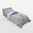 thumbnail image 3 of Ambesonne Birthday Bedding Set 4 Pcs, Balloon Bouquet Hearts, Queen, Multicolor, 3 of 3