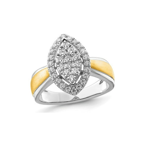1/2 Carat (Ctw) Lab-Grown Diamond (VS2-SI1-G-H) Cluster Ring in 14K White Gold (SIZE 7) for Women