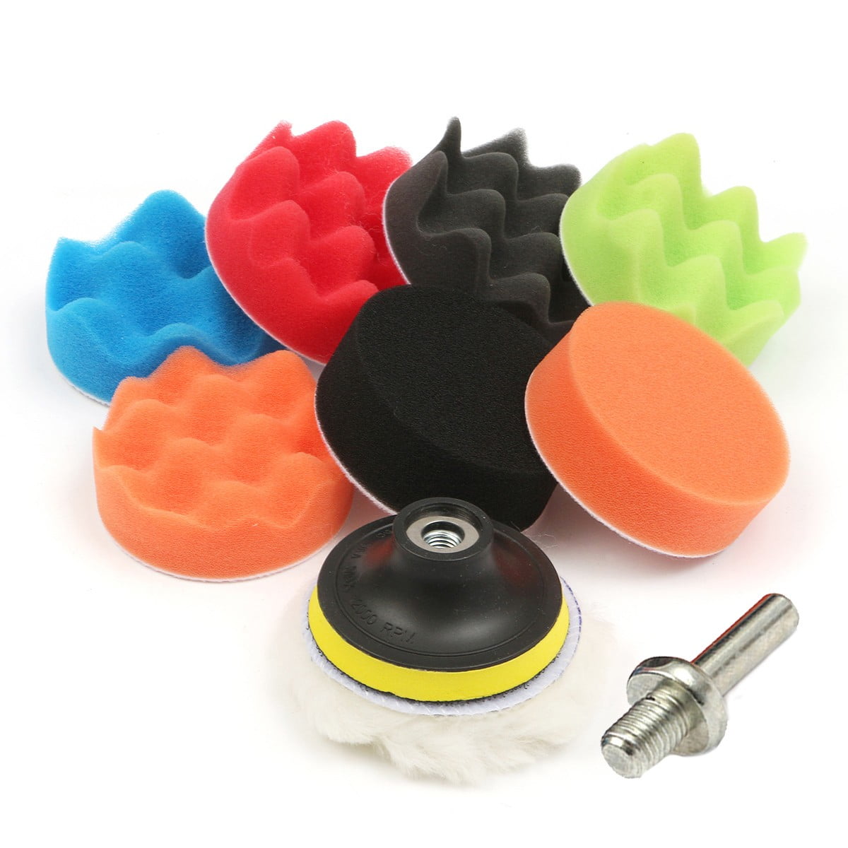 9x 3 Inch Sponge Buffing Polishing Pad Kit for Car Polisher with Drill