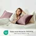thumbnail image 2 of THXSILK Silk Body Pillowcase, 20in x60in, Long Side Hidden Zipper, 100% Mulberry Silk Pillowcase for Hair and Skin, Breathable & Soft for Pregnant & Family, Purple, 2 of 7
