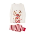 thumbnail image 3 of SUNSIOM Ensemble de Noël Assorti pour la Famille Imprimé Élan Manches Longues Col Rond Hauts/pantalons Rayés, 3 of 10