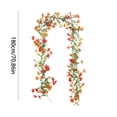 thumbnail image 3 of Guirlande Florale Artificielle, 180 cm, Fleurs Rouges et Jaunes avec Feuilles Vertes, Soie et Plastique Résistants aux UV, Décoration Suspendue Flexible pour Arches de Mariage, Clôture, Rampe d'Escalier, Présentoir de Patio, 3 of 6