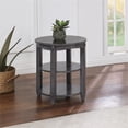 thumbnail image 3 of Lane 3-Shelf Round End Table in Slate Gray Wood Finish, 3 of 7
