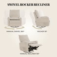 thumbnail image 5 of GASEE Baby Upholstered Glider Recliner Rocking Chair 360° Swivel for Nursery and Living Room – Corduroy Beige, 5 of 10