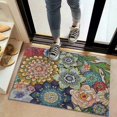 thumbnail image 2 of Bohemian Retro Floral Non-Slip Entryway Door Mat,Boho Indoor Decor Durable Low Plush Door Mat,Washable Welcome Rug for Patio Hallway Home Decor 20x32 Inches, 2 of 6