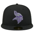 thumbnail image 2 of Men's New Era  Black Minnesota Vikings Color Pop 59FIFTY Fitted Hat, 2 of 5