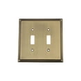 thumbnail image 1 of Nostalgic Warehouse 719747 Rope Switch Plate with Double Toggle, Antique Brass, 1 of 3