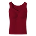 thumbnail image 6 of Red Tank Tops with Built in Bras Nylon,Spandex Double Lined Spaghetti Strap Built in Bra Shirts Slim Fitted Basic Summer Cloth 2026 Tank Tops Women L, 6 of 8