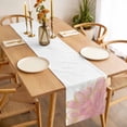 thumbnail image 3 of Pink Gold Table Runner - 120 Inch Long, Kitchen Dining Table Runner Dresser Scarves, Boho Modern Abstract Minimalist Aesthetic Flower Farmhouse Decor for Coffee Tables Wedding Party Banquet, 3 of 8