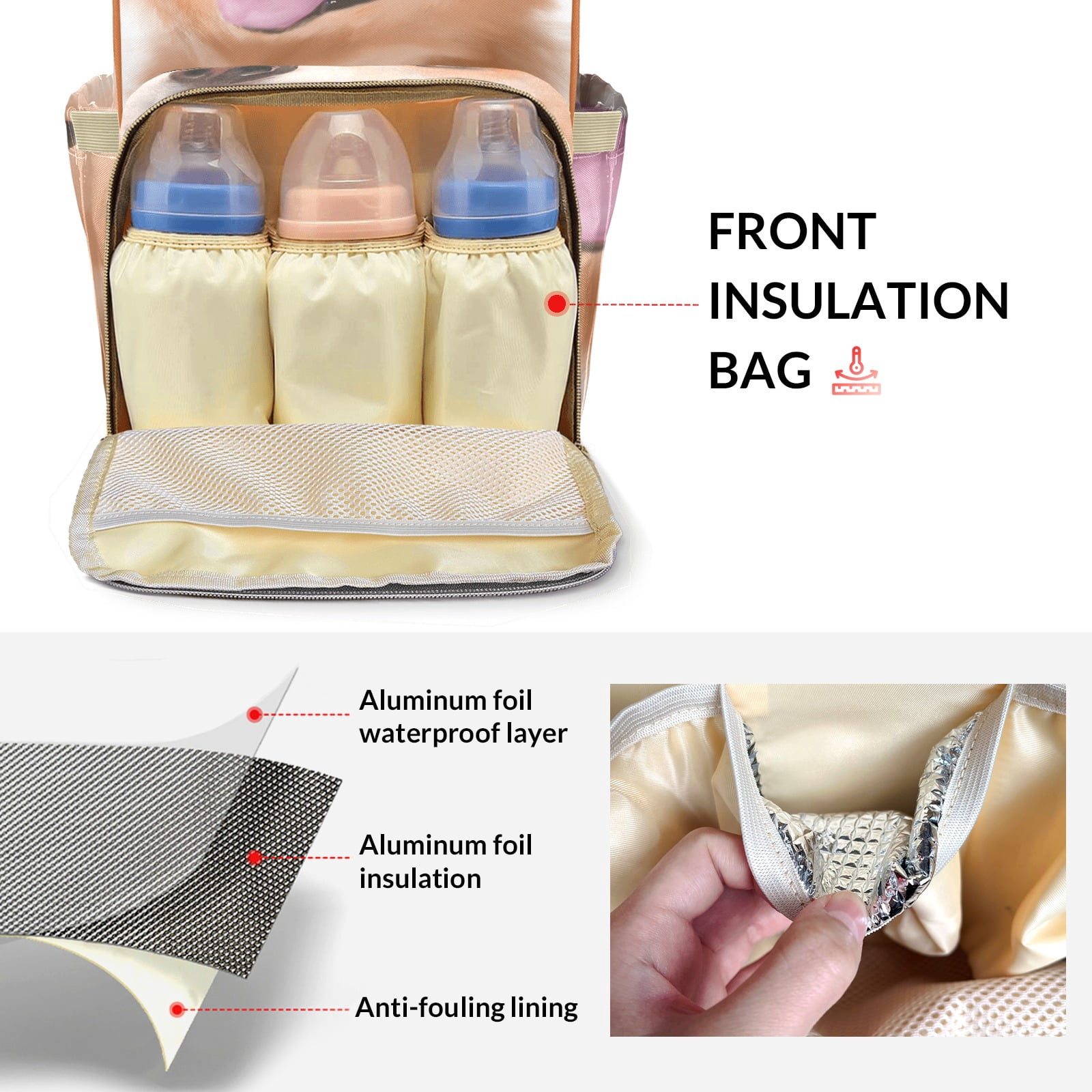 Dog Head Diaper Backpack – Large Capacity, Insulated Baby Bottle Pocket, Multifunctional Mommy Bag for Boys & Girls