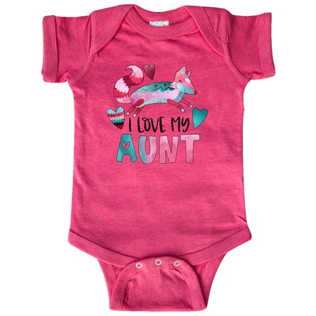 

Inktastic I Love My Aunt Pink and Blue Fox with Hearts Gift Baby Boy or Baby Girl Bodysuit