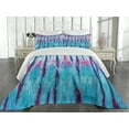 thumbnail image 2 of Ambesonne Ombre Quilted Coverlet 3 Pcs, Retro 60's Style Hippie, Queen Size, Blue Pink, 2 of 4