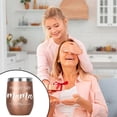 thumbnail image 5 of Mothers Day Gift Wine Tumbler with Lid Insulated Mama Gifts from Daughter Son 12oz Birthday Gifts for Mom Useful Mama Mother Mommy Gift for Birthday Mother''s Day Christmas Valentines Rose Gold, 5 of 6